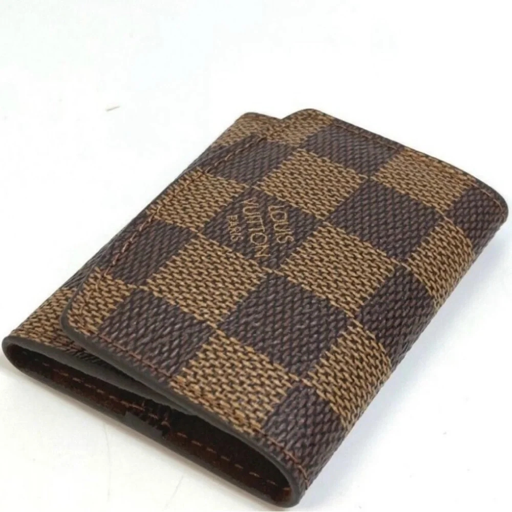 Authentic Louis Vuitton NEW cufflinks case damier ebene leather with box